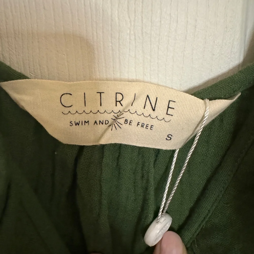 NWT Citrine Swim‎ Forest Green Della Dress Size Small Adjustable Straps